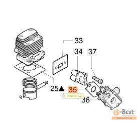   Tömítés a karburátor és a szívótorok között - 730,735,740,BC 280,320,PPX270