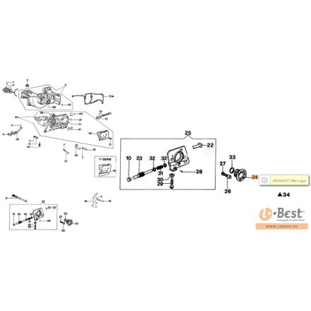 Olajszivattyú meghajtó csiga, olajcsiga 970, 971, 980, 981, 985 HD, GS 720, GS 820