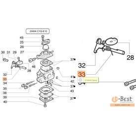 Rugó a karburátor tengelyen ZAMA - 730,735,740