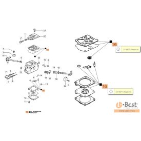   Karburátor javító készlet,tűszelep,szivatógomb,WT, 937,941,BC280,320,350,380,420,GS 260,370