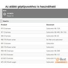 Karburátor javító készlet  970,980, 985 HD,GS 720, GS 820, MTL 85R