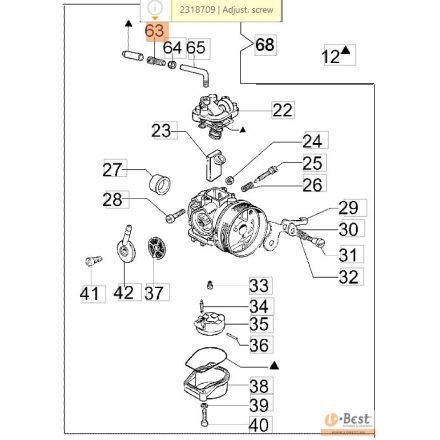Csavar, állító csavar a pipához AM 190, MB 80, MB 800, MTL 50,