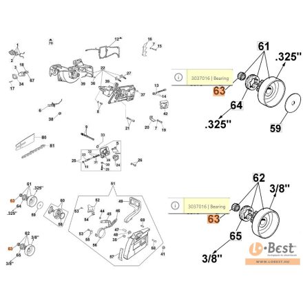 Tűgörgős csapágy 956, 962, 965,GS 630,