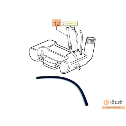 Üzemanyagcső fekete 215mm, BC 380-420-430,Sparta 37 - 441 - 4161271, 61200093