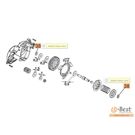 Alátét kuplung rögzítő E 1500, 1700, 1900