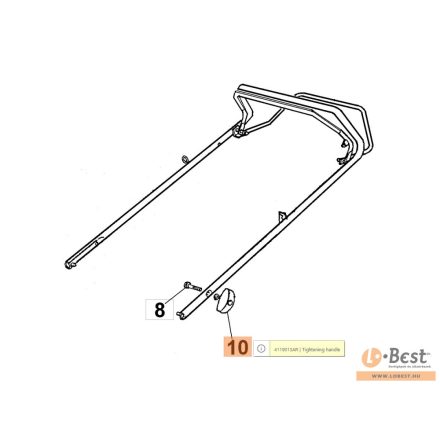 Szárnyas anya, fűnyíró tolókar rögzítő