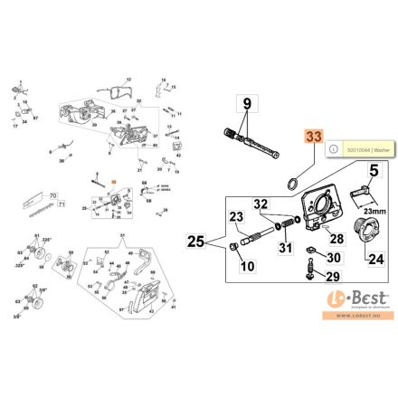 Tömítés olajpumpa alatt 956, 962, 965 HD,GS 630