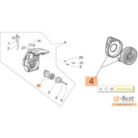   Indítórugó 936,937,940,941C-CX,947,952,GS350-C,GS410C-CX,GS440,GS371,411<wbr> ,451,GSTH 240