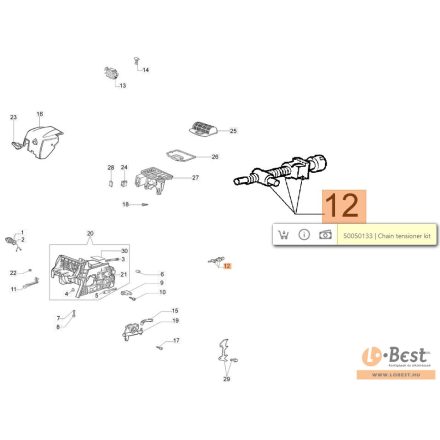 Láncfeszítő komplett 936,937,940,941C,GS350,370,410C