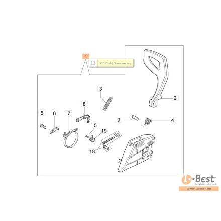 Fékkar láncfékkar komplett oldal dekni GS410CX,GS44,GS440 + new series 937,941C,GS370,GS410C