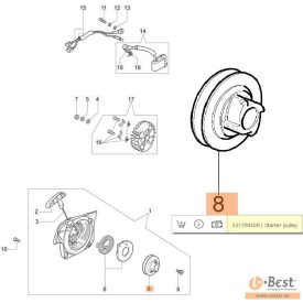 Kötéltárcsa 937,941C,GS 35,GS350,GS 370, GS 410C,