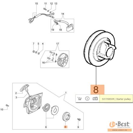 Kötéltárcsa 937,941C,GS 35,GS350,GS 370, GS 410C,