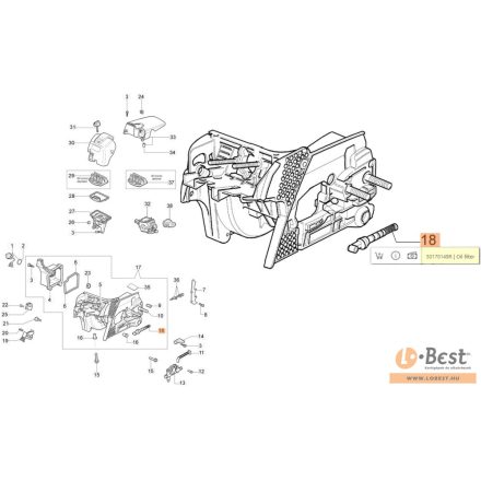 Olajszűrő olajcsővel 937,941 C-CX, GS 37,GS370,GS 371,GS410C-CX,GS 411,GS 44,