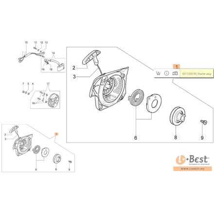 Indító komplett 937,941C,GS370,GS410 C,