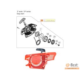   Indító szerkezet komplett GSH 51, GSH 510, GSH 56, GSH 560 - III. Series - új, rásegítős