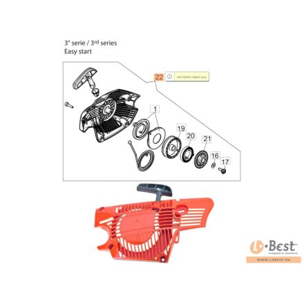 Indító szerkezet komplett GSH 51, GSH 510, GSH 56, GSH 560 - III. Series - új, rásegítős