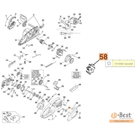 Csillagkerék elektromos   E 1500,1700,1900, E15,17,19