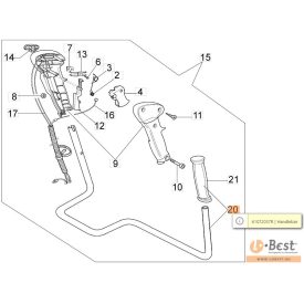   Fogantyú cső kormány -U- alakú - 360T,380,420 - Régi verzió - 20mm