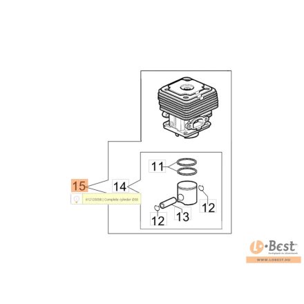 Henger komplett 38 mm - Sparta 37, 370, 38, 380, 381, BC 350, 380