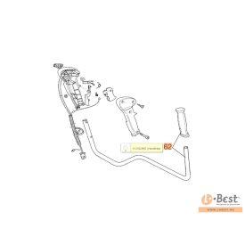   Fogantyú cső kormány gumi markolattal 360T, 380, 420, cső átmérő: 22 mm