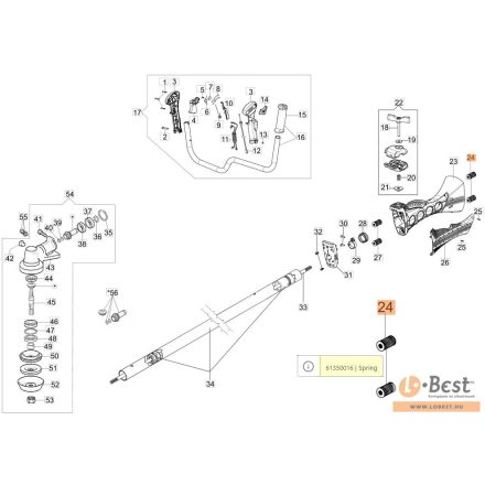 Rezgéscsillapító rugó  felső   BC 430T