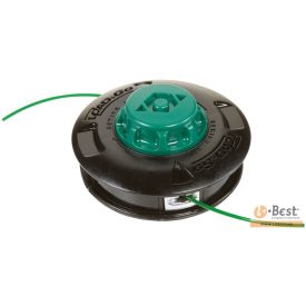 Oleo-Mac damilfej zöld gomb Load&Go 130mm,2.4mmbalos anya adapter 10x1.25mm