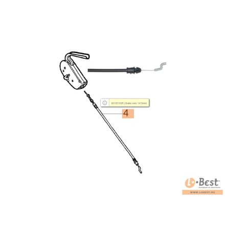 Fékbowden PK sorozat 1410 mm
