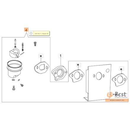 Karburátor javító készlet  G 44 PK-TK, G 48 PK-TK, MAX 48 TK (K40,K500,K600)
