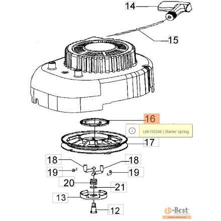 Indító rugó Emak motorokhoz K 500,600,605,650,655,700,800,805