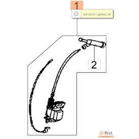   Gyújtótekercs K 700H, K 800H-HC  vízszintes tengelyű motor, MH kapálógépek