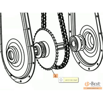 Lánckerék (fogaskerék) hajtómű kihajtás MH 175 RK-RKS