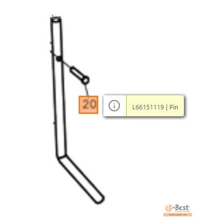 Csoroszlya rögzítő csapszeg MH 155 K, MH 175 RK-RKS, BT 195, 218